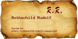 Rothschild Rudolf névjegykártya